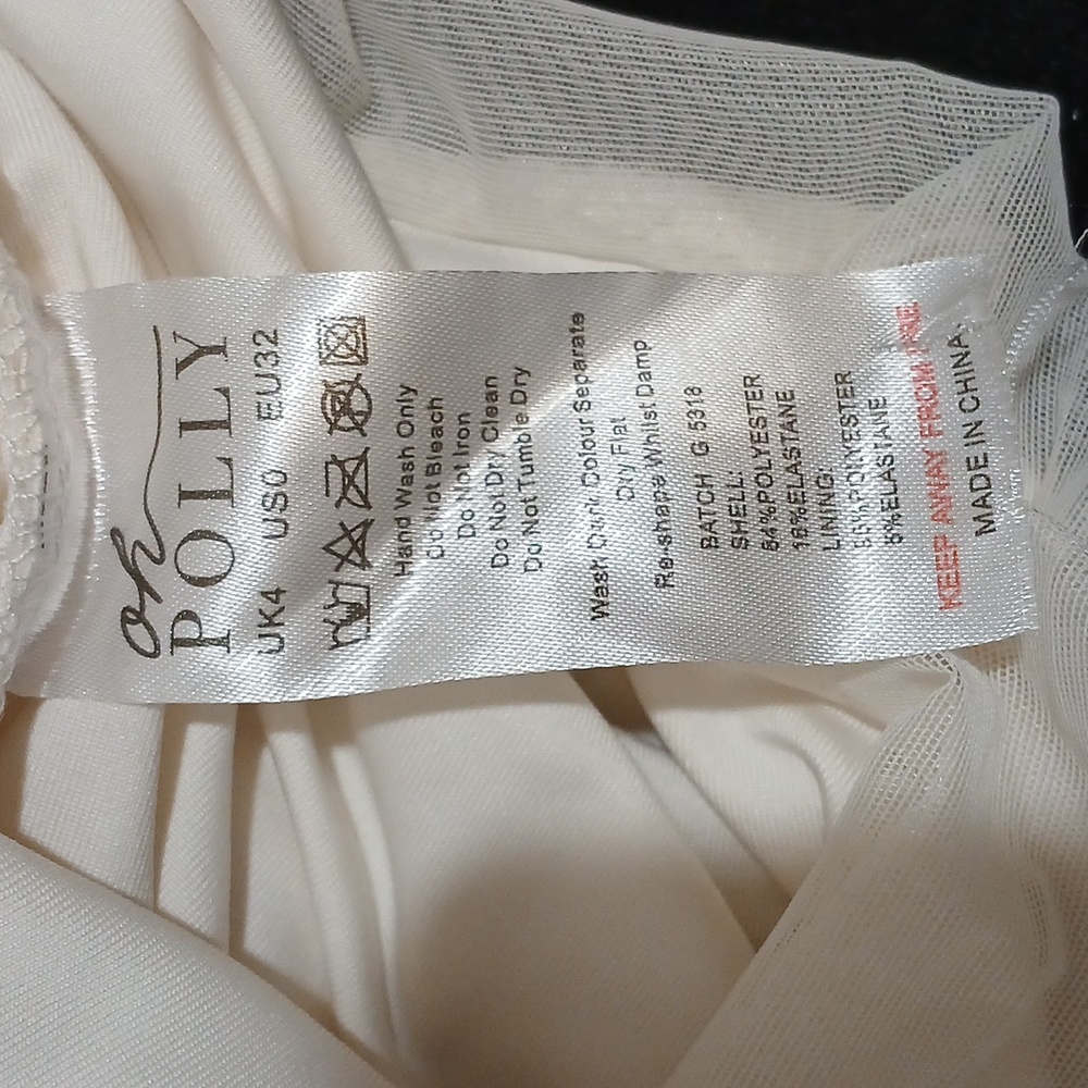Oh Polly ST. Germain Embellished Long-Sleeve Mini White Dress Sz 0 - Picture 10 of 10